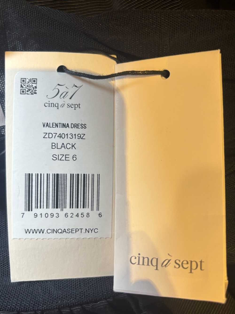 NWT CINQ A SEPT VALENTINA DRESS Black Size 6 - Picture 6 of 8